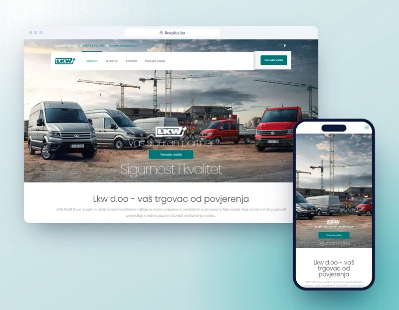 LKW+: prikaz web stranice na računaru i telefonu